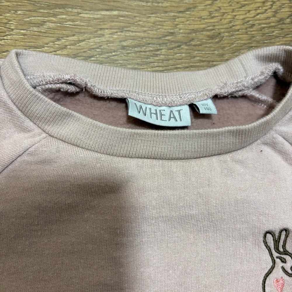 Wheat Dusty Purple Fleece Lined Cotton / Wool  Sweatshirt Embroidered Bunny Logo - Picture 3 of 7